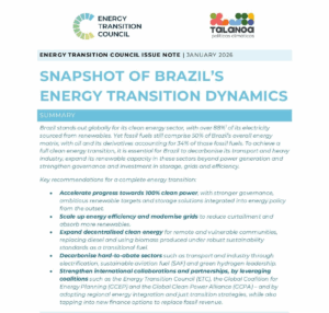 image of the first page of the ETC Snapshot of Brazil’s energy transition dynamics