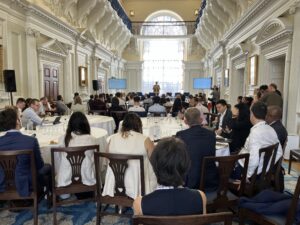 A large room full of seated delegates at a Global Clean Power Alliance Finance Mission event at London Climate Action Week (June 2026)